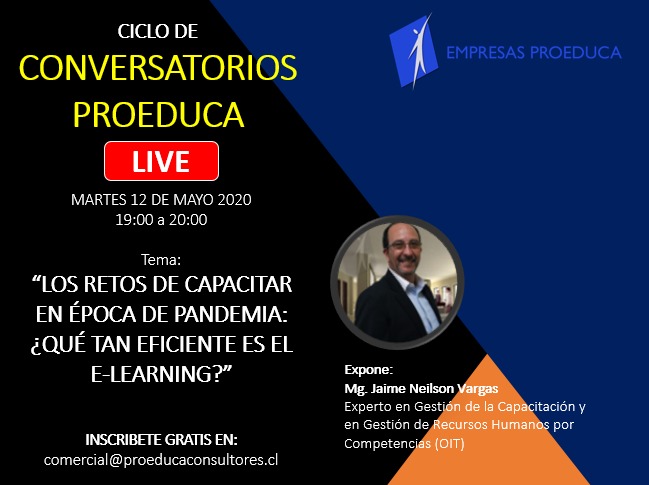 emp_proeduca's tweet photo. Invitación a Ciclo de Conversatorios Proeduca

Tema: "Los retos de capacitar en época de pandemia: ¿Qué tan eficiente es el E-Learning?

Martes 12 de mayo de 2020 - 19:00 a 20:00 hrs

#proeduca #pandemia #capacitacion #gestion #elearning #cursosonline  #curso https://t.co/yqEhC5ORsG