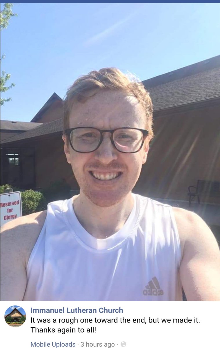 ImmanuelLinden1's tweet photo. Congrats Pastor Matt for completing the 19 mile run! Thank you to the community for showing support with donations and cheers.  We supported 3 food banks w/donations. @CityofRochelle @DavisJunction1 #MondayMotivation #foodbanks #AloneTogether #Blessings https://t.co/2Huz0gLhCG