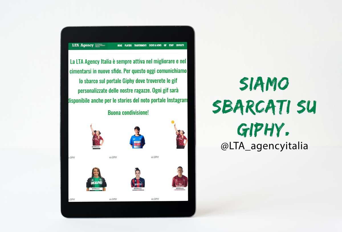LTAagency_'s tweet photo. La #LTAAgencyItalia sbarca su @giphy
All'interno del nostro canale (@LTA_agencyitalia) trovate le prime gif che potranno essere utilizzatale su tutti i social e nelle stories di Instagram.
Tutto questo per essere pronti a nuove sfide.i progetti della #LTAAgency non finiscono qui. https://t.co/VFYzNSaxXd