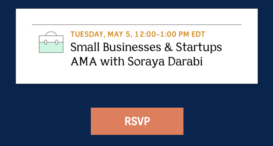 trailmixvc's tweet photo. Join TMV's very own @sorayadarabi for an AMA, tomorrow, hosted by @the_wing. The event is open to the public and addresses small business owners and startup founders specifically. 
https://t.co/3W1iM43BOD https://t.co/NjUD2bbqMu