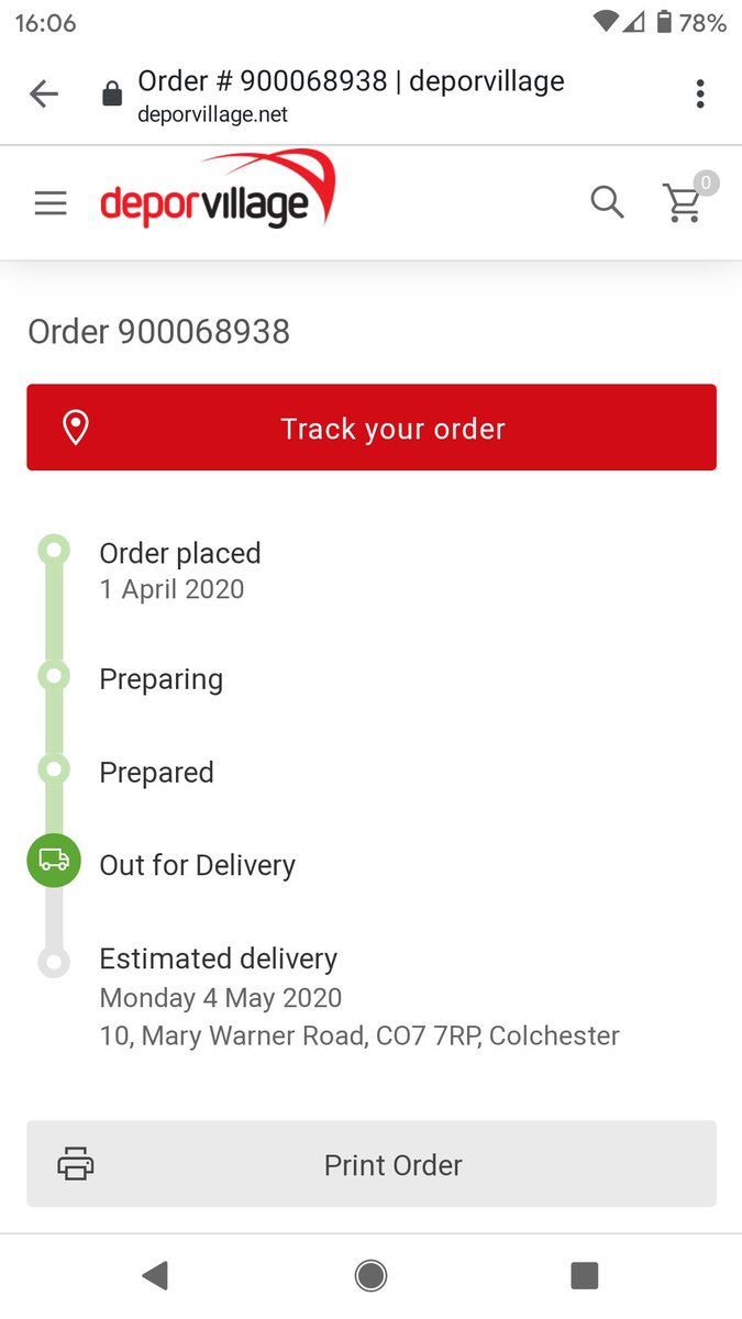 Noylette's tweet photo. @deporvillage I've had this information change each day to the current date when originally told the 8th April. I understand the difficulty with current affairs, however the shipping information is what's annoying me now. https://t.co/lfLYPBLHh8
