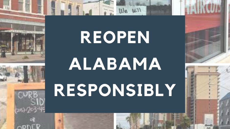 It's time to let those who want to work get back to work. Restaurants, salons, and other places remain shuttered. Business owners have a right to operate, and workers have a right to earn for their families. They can reopen safely if rules are followed. #ReopenAlabamaResponsibly