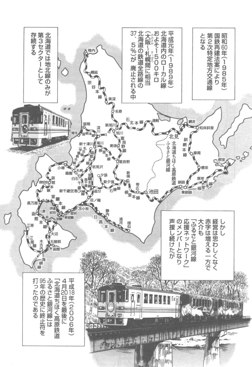 寿都(すっつ)鉄道、以前描いたかと思ったら描いてませんでした?長万部から上がって黒松内駅から出てた線なんですね!寿都駅まで。これは2007年に描いたんですが、この時でも民営化で廃線が加速されていて驚いたんですが、今も次々と無くなっていくので悲しいです・・? #駅弁ひとり旅 #廃線 https://t.co/TZ8uyGdeYI 