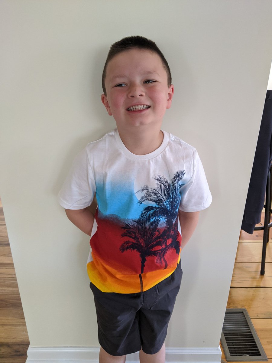 So, my wardrobe is rather bland, but my son, Anthony, is loving his new Hawaiian shirt and the warm weather! #YellowJacketPride