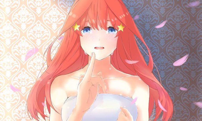 バジルさんがTwitterに投稿した中野五月(五等分の花嫁)のイラスト。