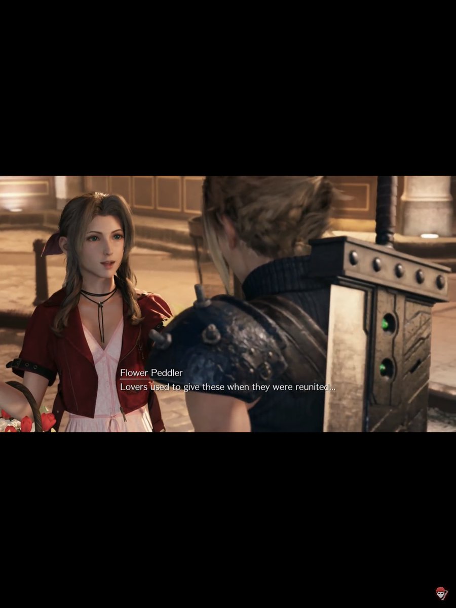Liussuria's tweet photo. ไม่รู้ว่ามีใครสังเกตุเห็น #FF7Remake ภาคนี้ไหมว่าผู้สร้างได้พูดถึงดอกไม้เป็นสัญลักษณ์ของการ reunion หลายครั้งมากน่าจะ3-4ครั้ง แต่ครั้งแรกที่พูดถึง เป็นฉากอย่างในรูป ว่าคู่รักจะให้ตอนกลับมาเจอกัน เราว่าแอริธแอบสื่อถึงตัวเองกับคลาวด์อ่ะ #Clerith https://t.co/WevT7Tgmv7
