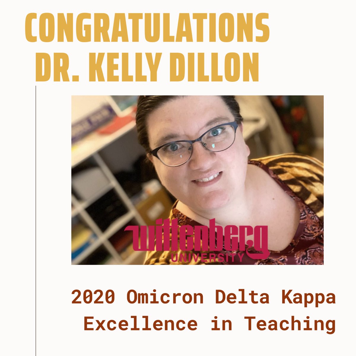 So proud of our very talented Dr. <a href="/KellyPDillon/">Kelly Dillon</a> for winning this prestigious teaching award!