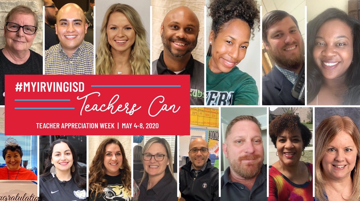 IrvingISD's tweet image. It’s Teacher Appreciation Week! 🍎 Join us in celebrating the educators who make #myIrvingISD the best district in the nation!

Thank you teachers for being the most hardworking and dedicated teachers out there! 👏 ❤️

Keep an eye out for a special #CreateIt series on Wednesday!