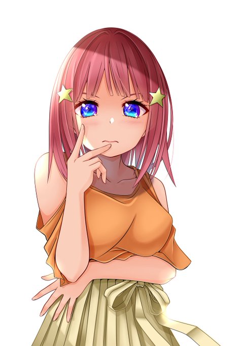 彩音ざくろ@社畜とJKとヴィジュアル系さんがTwitterに投稿した中野二乃(五等分の花嫁)のイラスト。