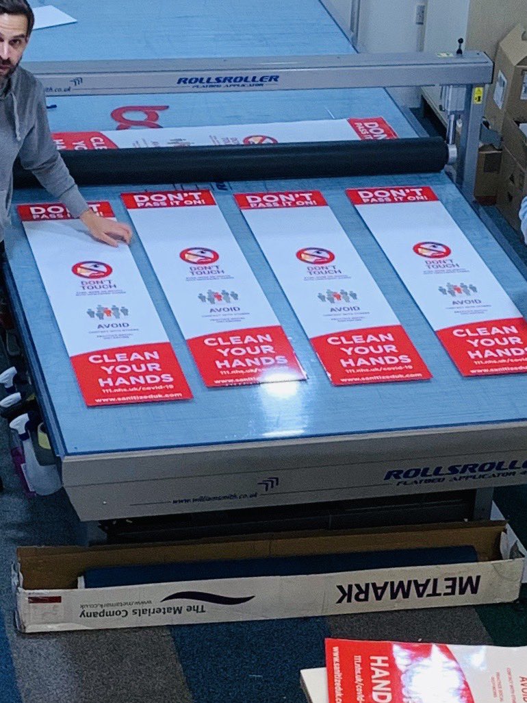More signs coming off the printer getting ready for our clients get your orders in sanitizeduk.com