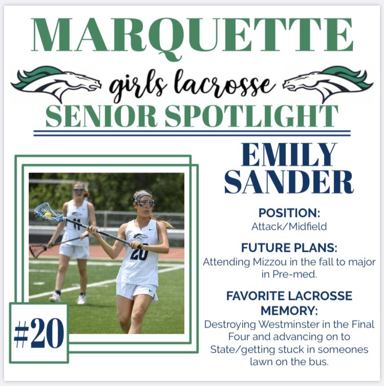 MHS_LAX's tweet photo. THANK YOU EMILY! 💚🥍💙 @MarquetteStangs #Classof2020Mustangs https://t.co/rwJaL4ixlI