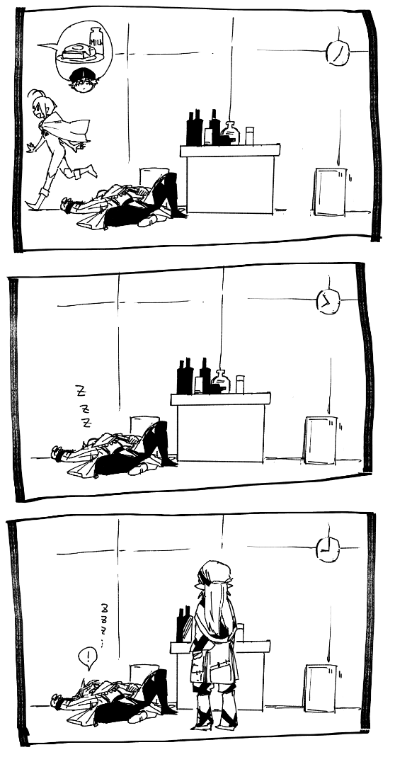 @PixivF_TL 三徹目あがりで飯を食おうとしていた艦長に儲け自慢をしにきたはずなのに記憶が飛んでる貿易王(+@葉中実さんとこのチワさん) 