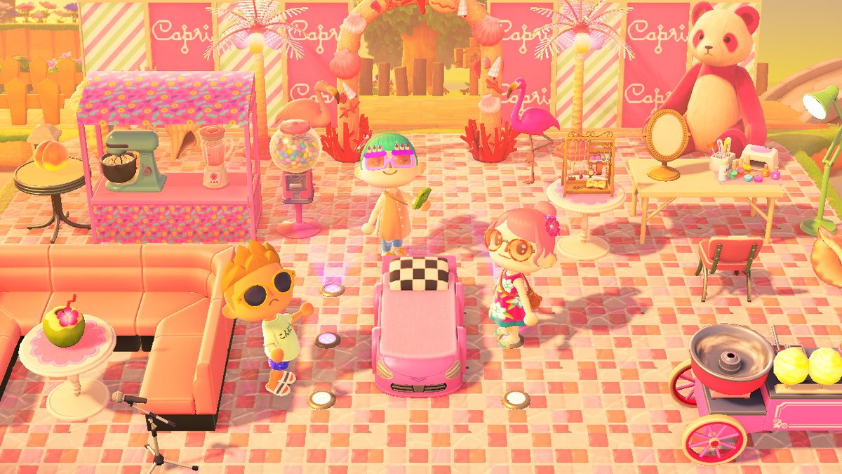 ほ あつ森島紹介 案内所からフォトスポット編 インスタ映えをねらいました インフルエンサーの皆様ご来島お待ちしております 地面のタイルのマイデザこの為に作成 あつ森 マイデザ マイデザイン あつ森写真部 あつ森ニンドリ投稿 島紹介