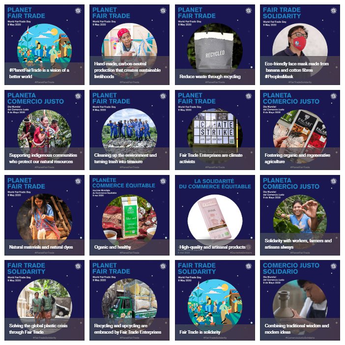 Be creative while helping to build a better world! 🎨 🌍 Use #PlanetFairTrade and #FairTradeSolidarity templates to design your own picture and share your support to Social Enterprises as the World Fair Trade Day approaches.

Find the WFTD Templates here: bit.ly/2KUvBBc