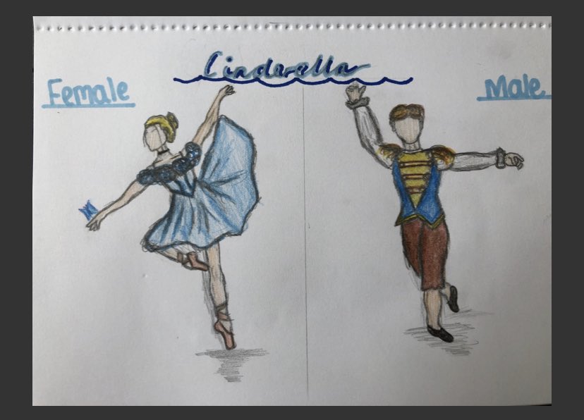 zhughessandhigh's tweet photo. Such lovely work being sent in from our students working from home! Costume Design for a Dance based around Cinderella! #gorgeous https://t.co/TyC2e2bRxN