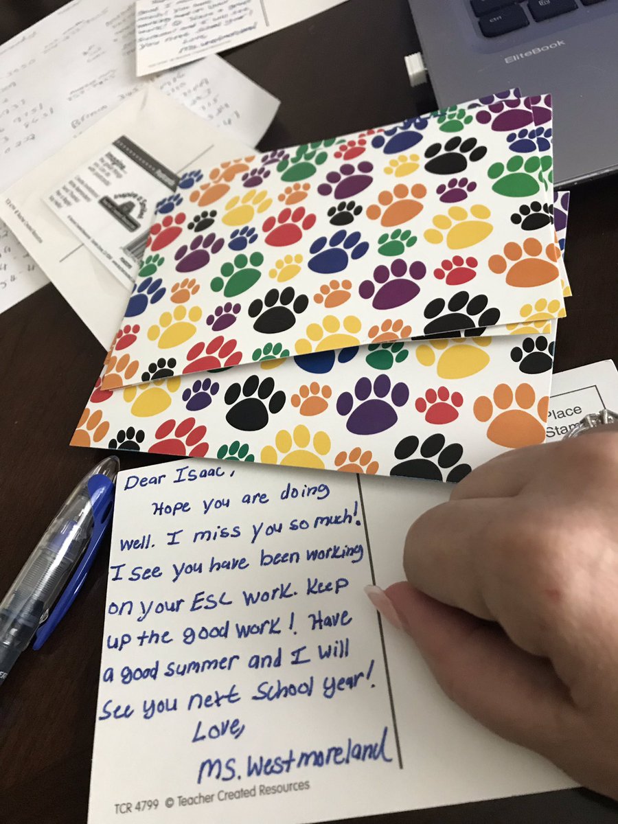 twestmor's tweet photo. Looking forward to sending these out this week to my students I miss so much! It is teacher appreciation week! I appreciate all the parents and students that have been working hard too! 🤗❤️@WalkertownElem2 @wsfcsELs https://t.co/pGFR9id6rS