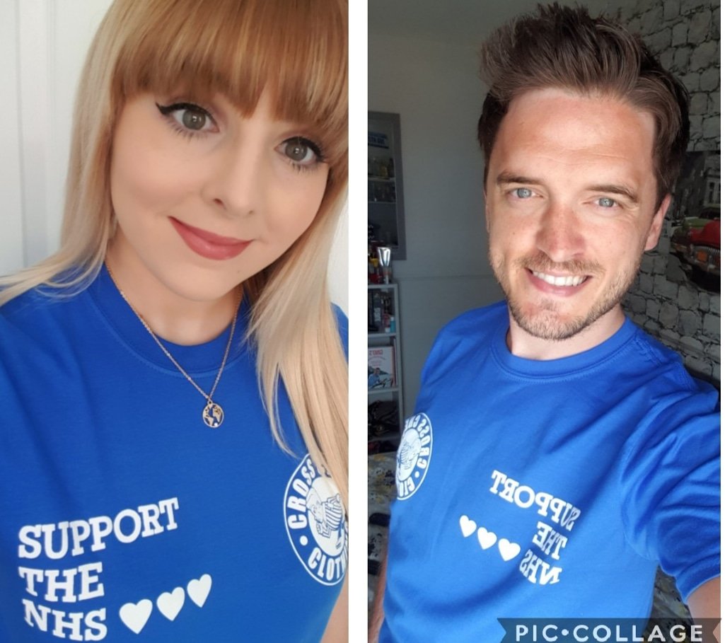 NatashaMurrayy's tweet photo. Every couple should wear matching tshirts! Especially @crosscheckuk ones that support the NHS! @theneillyman 
#crosscheckclothing #SupportTheNHS #ThankYouNHS https://t.co/j8L1bz6v9t