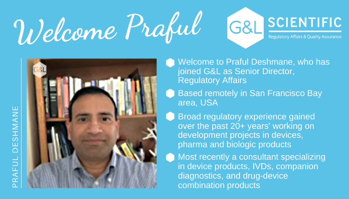 G_LPeople's tweet photo. A very warm welcome to Praful Deshmane who joins the G&amp;L team as Senior Director, Regulatory Affairs. Great to have you on board! 
#welcomeonboard 
#regulatoryaffairs 
#newrecruit https://t.co/AHJDvTe7Bv