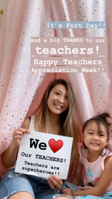 Leslie Chong (@mrsc_ces_ftps) on Twitter photo Happy Monday CES!! It is Teacher Appreciation & Spirit Week! We were very excited to hangout in Eva's fort and make some gifts for her teachers =)
Don't forget to thank you teachers for all that they do!
Have a wonderful day! <3 Mrs. C & Eva #CESVirtualCoolCats <a href="/CES_FTPSchools/">Nicole Sury Bevere</a> Happy Monday CES!! It is Teacher Appreciation & Spirit Week! We were very excited to hangout in Eva's fort and make some gifts for her teachers =)
Don't forget to thank you teachers for all that they do!
Have a wonderful day! <3 Mrs. C & Eva #CESVirtualCoolCats <a href="/CES_FTPSchools/">Nicole Sury Bevere</a>