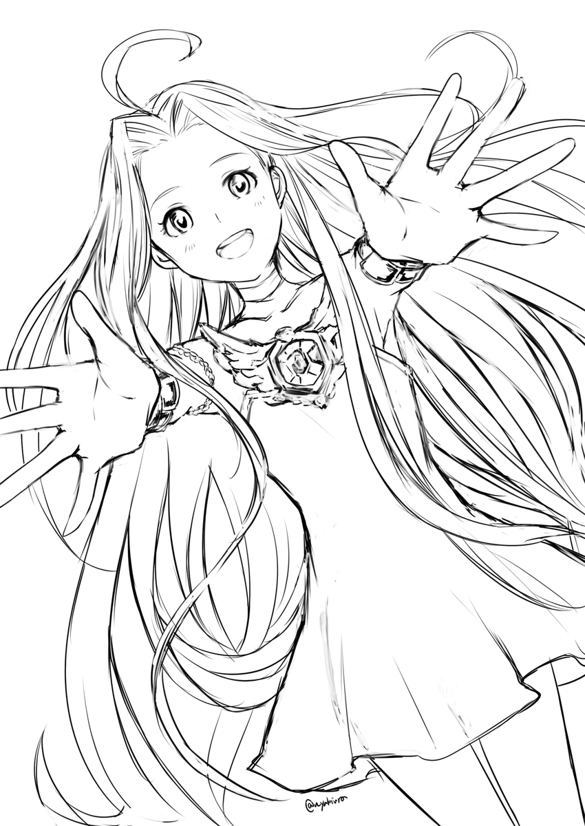 線画で力尽きたので塗り絵です
グラブルのルリアちゃん 
