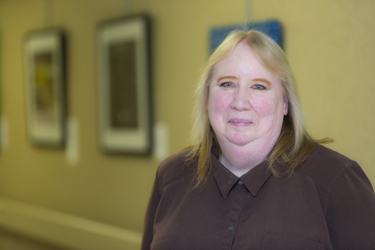 MSUMoorhead's tweet photo. Joanne Bekkerus, an MSUM alumna and current employee with @MSUMPhysical, has used art to share her cancer survival story. Using acrylic paint and tapping into her emotional journey has transformed the way she views life. Read her full story here: https://t.co/rmgEBcbIUa https://t.co/9xwoFfAfSM