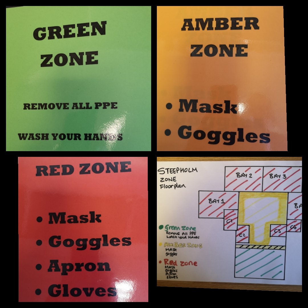 TracyHi77619310's tweet photo. RAG zoning ward areas at @WestonNHS to support staff with PPE going round as support guardians.  Thankyou @Claire_Middy fantastic idea.Our lovely ward managers welcome the visual help
@uhbwNHS @Jaynebiddiscom1 @Coxj2Cox @juliastroud3 https://t.co/mLH8l2f5kc