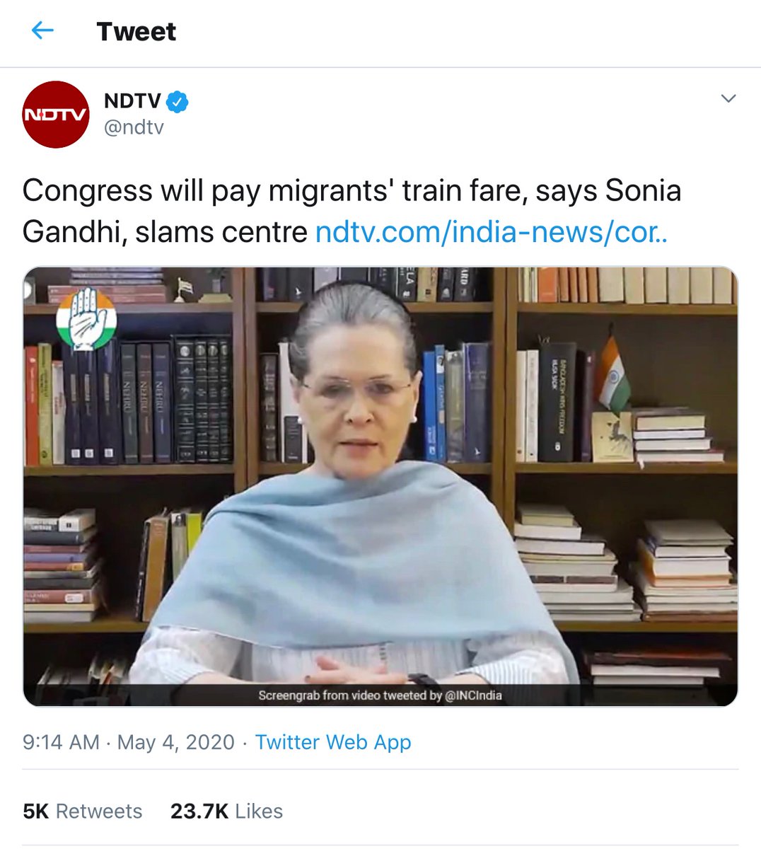 Kudos and well done #SoniaGandhi  ji and @INCIndia 
👏🏽👏🏽👏🏽👏🏽👏🏽