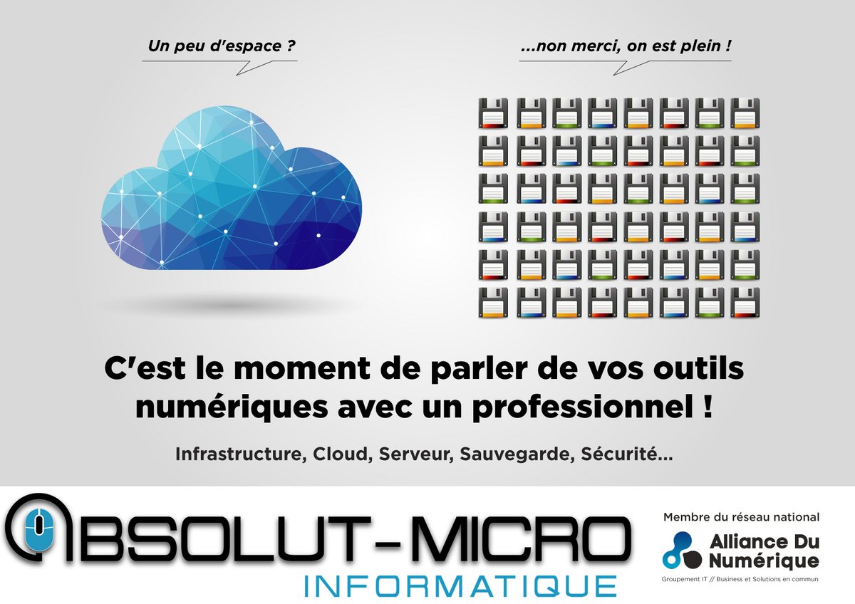 AbsolutMicro's tweet photo. Et si on discutait de la sauvegarde de vos données ?

N'attendez pas qu'il soit trop tard...

📞 : 0241574655
📨 : contact@absolut-micro.com https://t.co/BM5MbqnGTQ