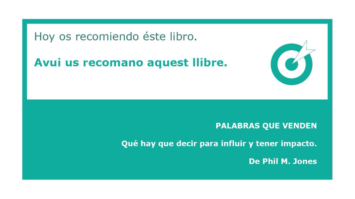 scomunicacio's tweet photo. ES: ¡Atentos, que mañana compartiré una última recomendacion! Hoy os recomiendo "Palabras que venden"

CAT: Atents, que demà compartiré una última recomanació! Avui us recomano "Palabras que venden"

#scomunica #scomunicacio #RecomiendoLeer #arenysdemar #maresme #llibres #libros https://t.co/m59jXipyZh