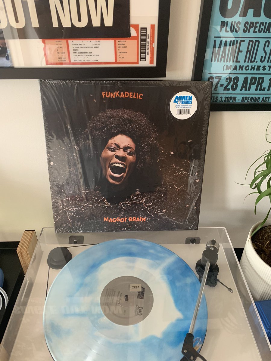 10) a hard but welcomed transition to George Clinton’s Funkadelic and their Maggot Brain on blue/white vinyl. Starts off with an amazing one two punch. Can You Get To That has been a Bobfest playlist staple and makes me want to crack a cold one in the sunshine