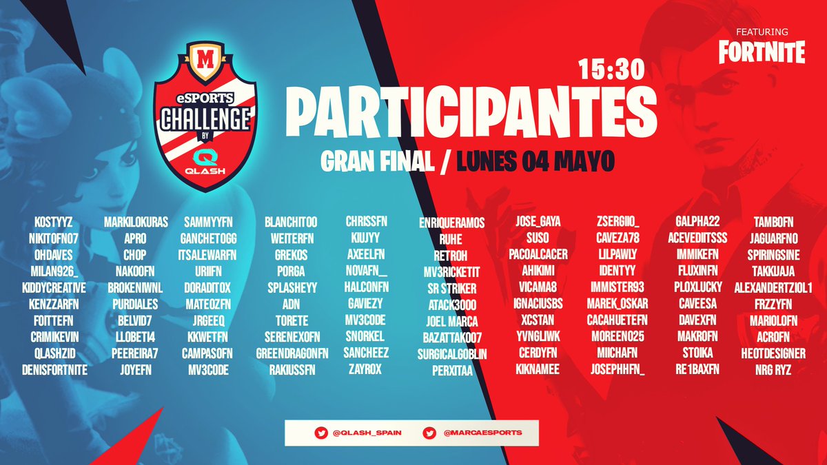 JosueAM023's tweet photo. Parte de Línea Gráfica Torneo #MarcaEsportsChallenge @marca @QLASH_Spain se agradece difusión🔃🔃.
Un placer ser considerado para esto! #MarcaFN. https://t.co/GtbP5PIQ2a