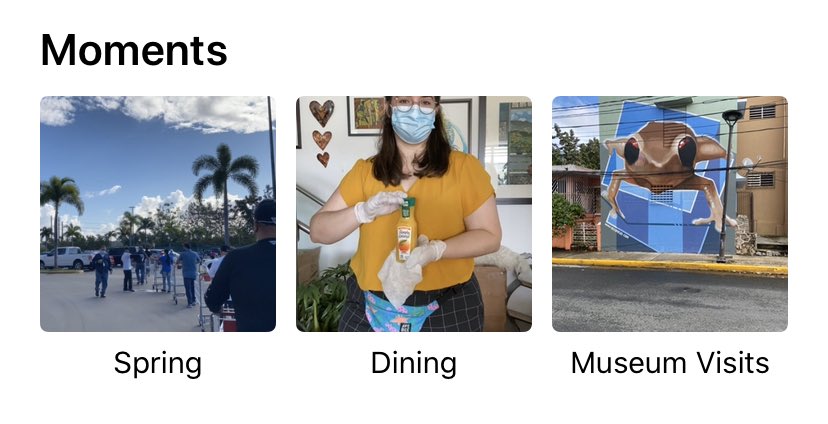 GabrielaMRos's tweet photo. My iPhone wanted to remind me of my “Moments” in quarantine during this pandemic. Spring: Social distancing at a line in Costco. Dining: Disinfecting a bottle of orange juice. Museum visit: A passing photo of street art. 😂 #StayAtHome #Quarantine #COVID19 #PuertoRico https://t.co/bW06LLqcvX