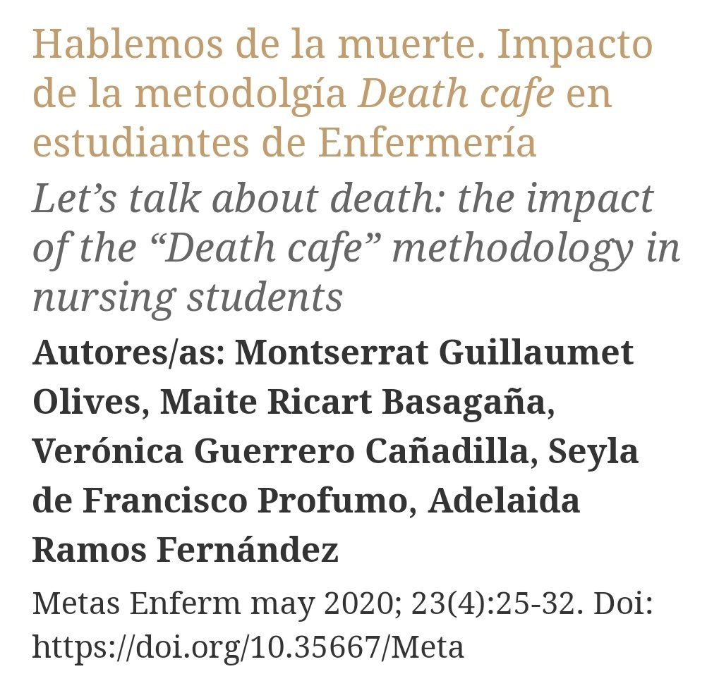 EuiSantPau's tweet photo. Experiència didàctica aplicant la metodologia #DeathCafe en estudiants #Infermeria abans de l'experiència pràctica.
#RevistaMetas ⤵️ https://t.co/6E0znZI0Ku
