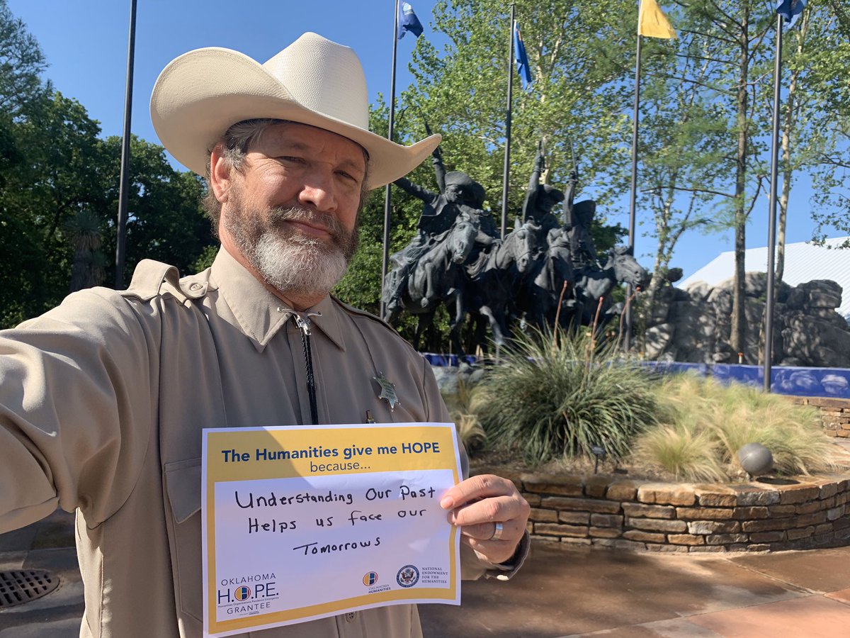 ncwhm's tweet photo. I just want to thank Oklahoma Humanities @OkHumanities and the National Endowment for the Humanities @NEHgov for helping us to continue to share the history of the West with all of you. Thanks, guys!  #HopeinOK #OkHumanities #NEHCares #HashtagTheCowboy Thanks, Tim https://t.co/VYjkNeJVjh