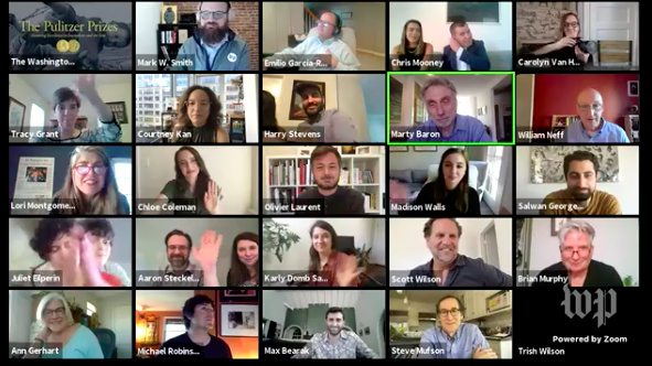 travislylesnews's tweet photo. How @PulitzerPrizes celebrations look during a pandemic https://t.co/pxGdVvaoND