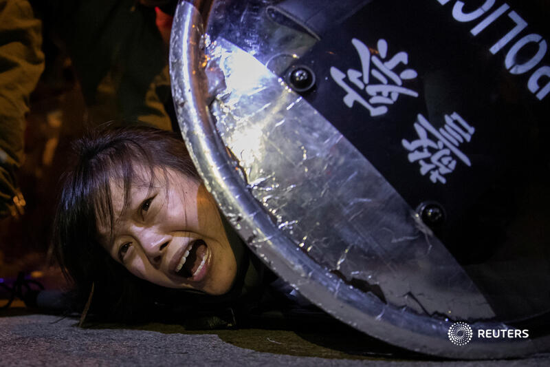 The photography staff of <a href="/Reuters/">Reuters</a> has won the Pulitzer Prize for breaking news photography for its coverage of last year's violent protests in Hong Kong. More images: reut.rs/2W3nkRV