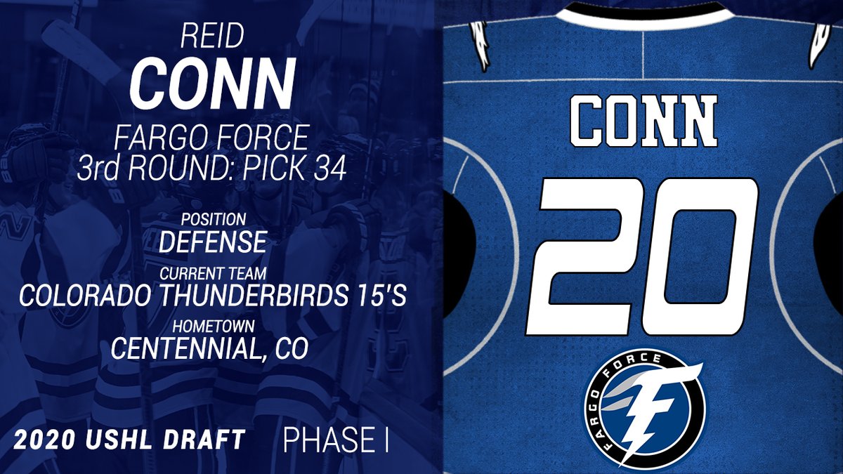 FargoForce's tweet photo. With our 2nd pick in Phase 1, we have selected Reid Conn. Welcome to the #ForceFamily! https://t.co/NFESUEmTT9