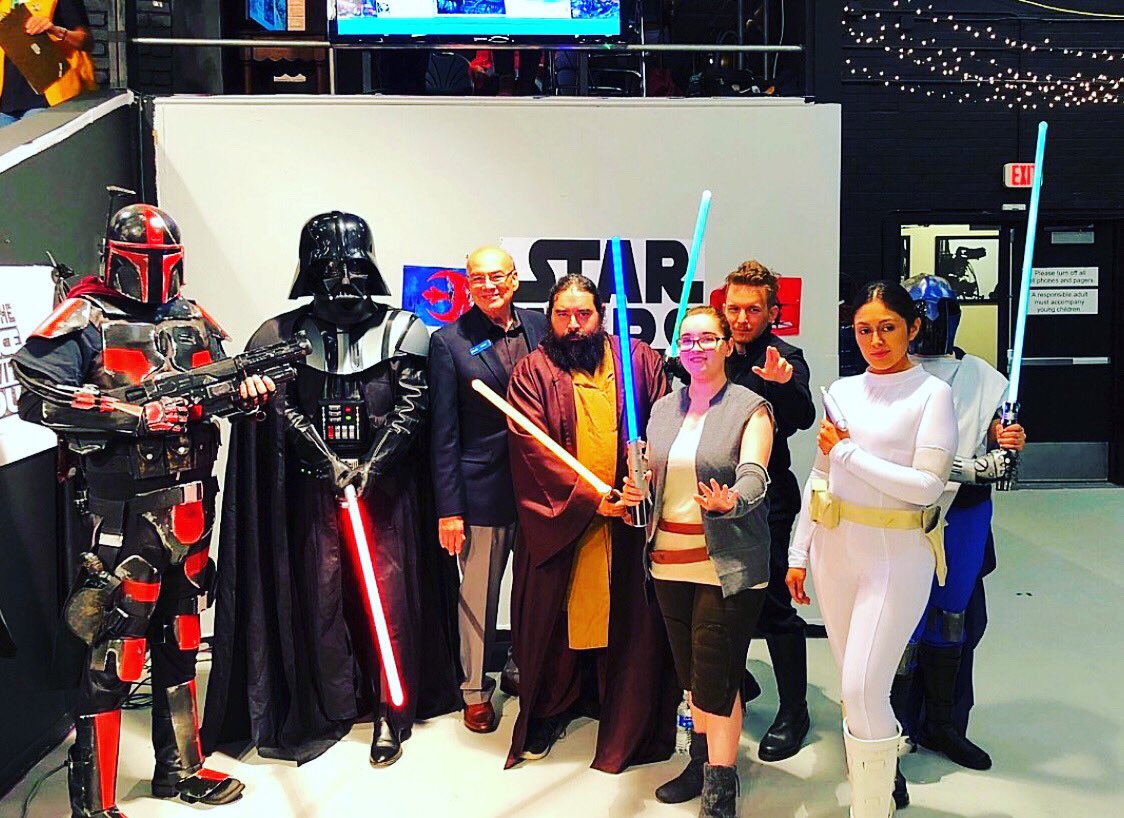 KLRNAuction's tweet photo. May the 4th be with you! 💫🪐✨ Who remembers when the force was with with us in our studio? What an awesome night of Blazing Gavels that was! Bid, we did! Fun, we had! ❤️ #KLRNAuction https://t.co/axjuD3Vbm4
