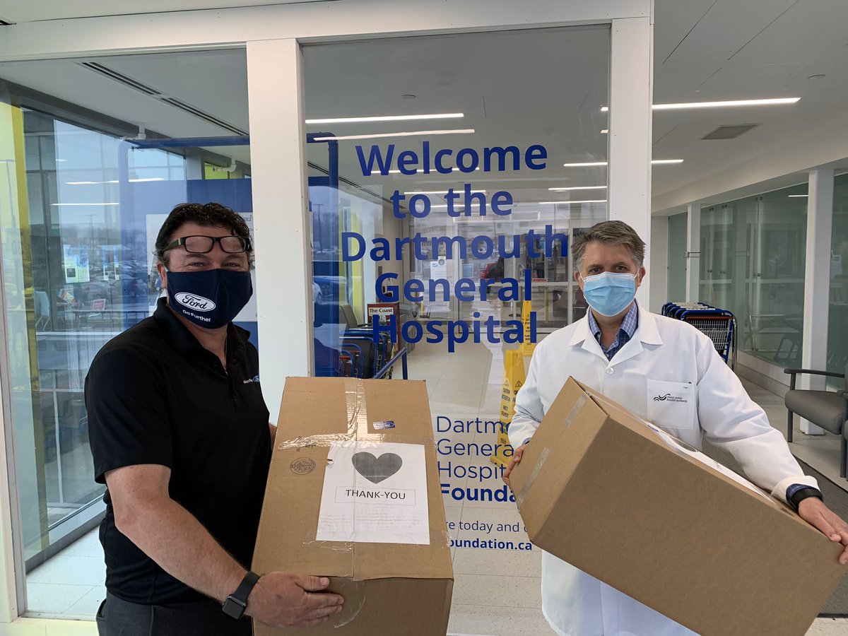 MacPheeFord's tweet photo. We are all in this together and MacPhee Ford is donating face shields to Dartmouth General Hospital.  Ford of Canada is producing face shields at the Windsor production facilities for our heroic healthcare professionals and first responders. @FordCanada is #BuiltToLendAHand https://t.co/ZOVl5oclbt