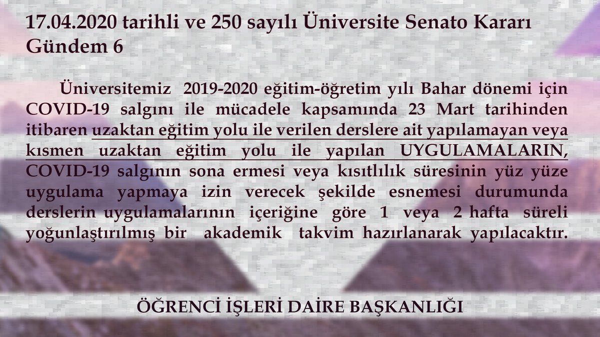 Lütfen linkteki Senato Kararını dikkatlice okuyunuz, 
oidb.gumushane.edu.tr/tr/duyuru/1704…