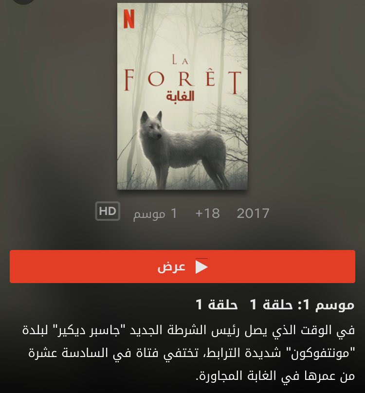 La foret 
مسلسل قصير غموض عن اختفاء بعض الفتيات من اكثر من 20 سنة وعند البحث يتم الكشف على كثير من احداث القرية 
6 حلقات فقط