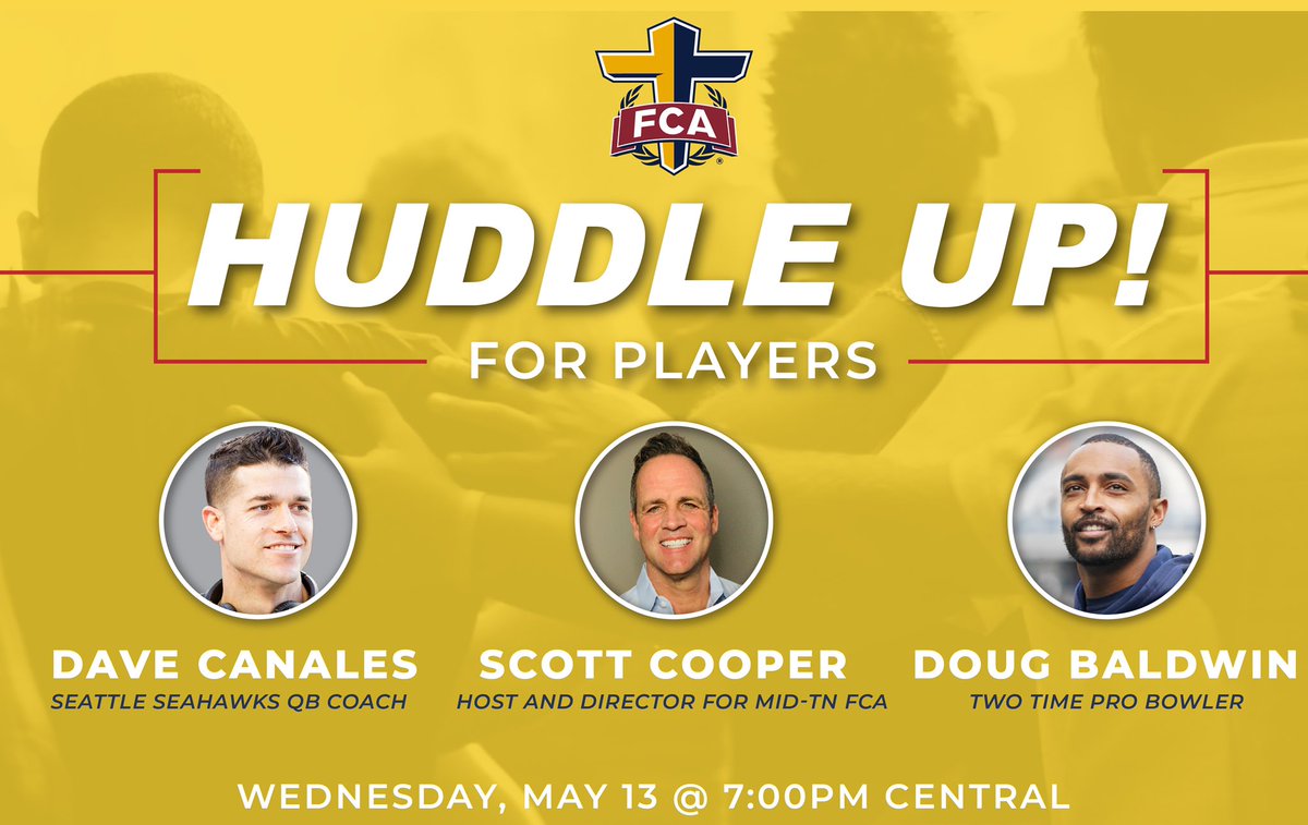 Next week I will be hosting <a href="/dougbaldwinjr/">Doug Baldwin Jr 🙏🏾</a> and @dcoachcanales in a Huddle Up! A select group of HS football players will be joining us via zoom and the public will be able to view via Facebook Live!  Join us!