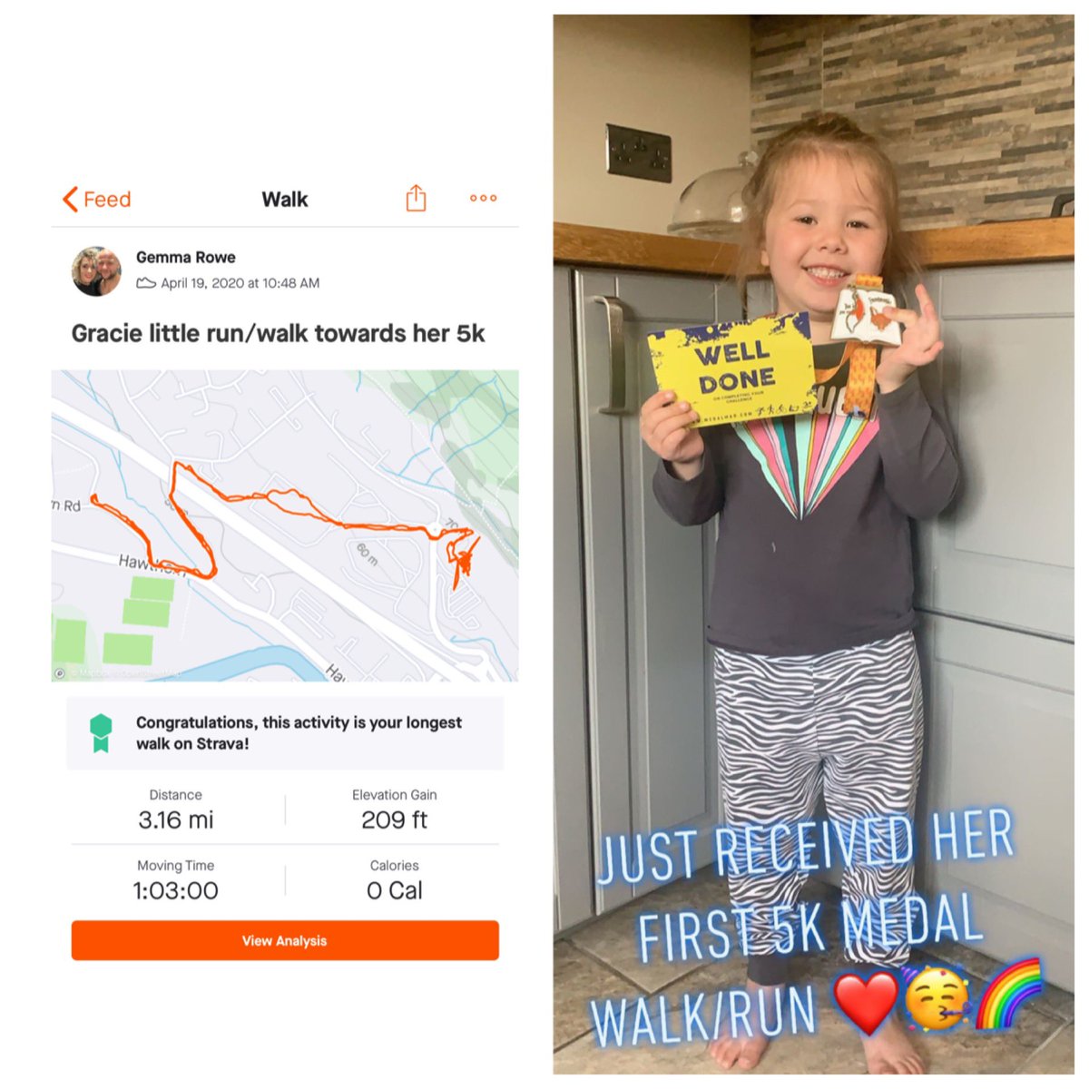 gemmalrowe's tweet photo. Grace I getting ther 5k medal 🏅 for run/walk so proud keeping active @keepsafe @HawthornPrimary https://t.co/DNK0PTkXyj