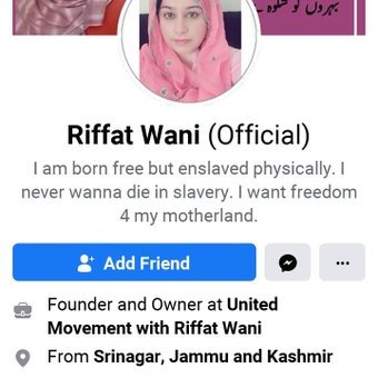 Riffat Wani was also celebrating deaths of Indian army