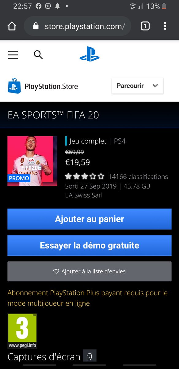 ADRII22400's tweet photo. @FIFAcom @EA_FIFA_France Fifa 20 a prix cassé autant que leur jeu, n'en profitez pas. Attendez le jour où il sera gratuit avec avec un billet de 10 balles. La ce sera à peu près valable :) Douce nuit les clampins https://t.co/JmRxHST1qB