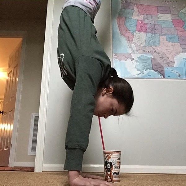 BriarwoodChrSch's tweet photo. Clara Crawford (6th-Harmon) does a handstand as a science experiment to see how the esophagus moves food to the stomach! #wearebriarwood #inspiringlearners #equippingleaders #wecandohardthings #weareinthistogether #remotelearningplan #coronavirusschoolclosure https://t.co/c2qvuYrLwp