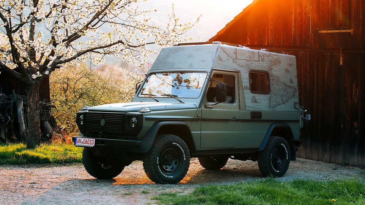 CaravanCloud's tweet photo. Mercedes G-Wagen becomes an awesome camper!😎
Brought to you by German Tuner Lorinser who specialise in customising luxury Mercedes models, this time it’s a handful of ex-Swiss Army G-Wagens. If you want a totally unique camping vehicle, look no further.
#Uniqueoftheweek ☁️ https://t.co/PaHxwgAnlr