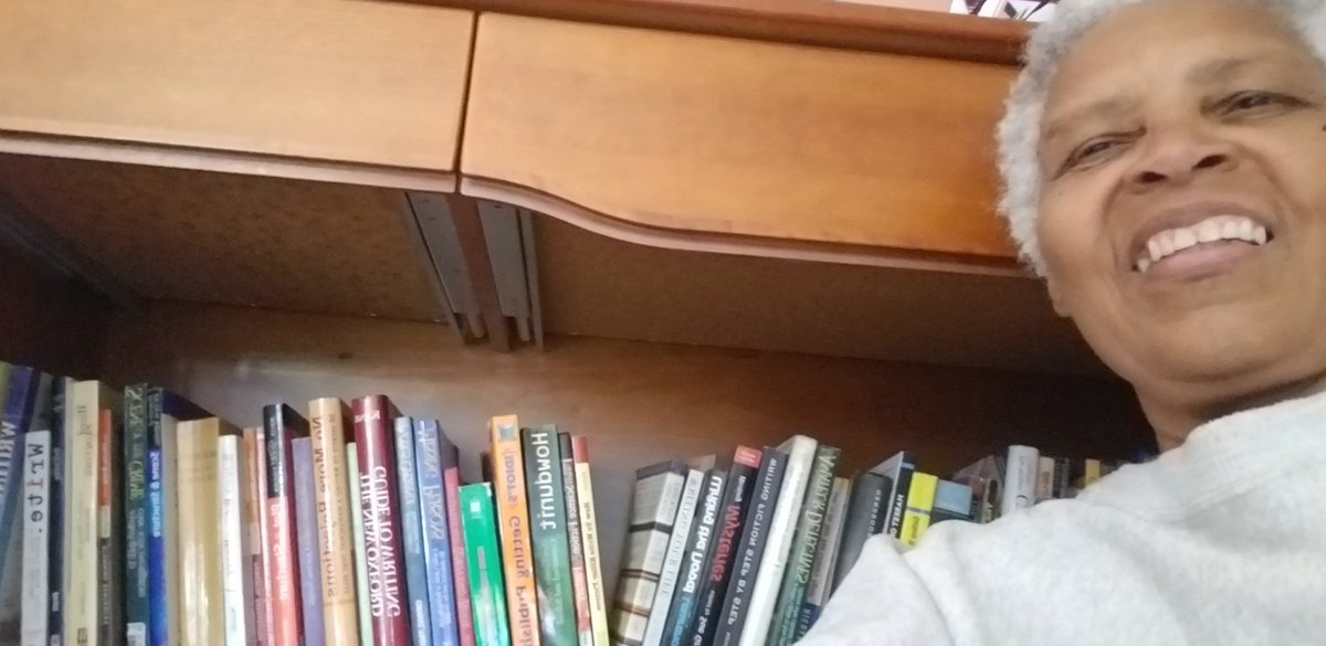 Revannable's tweet photo. #MayTheFourthBeWith you as you #ShelterInPlace. I'm staying sane thanks to shelves and shelves of books. Here I am with a few of my saviors.🤩 Take a selfie with yours. #shelftalk #fhlauthor #GothRomWriters https://t.co/pVw6tjcqG5