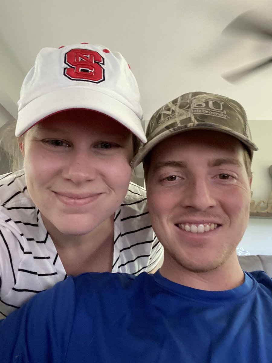 Mrs_WolfeRCMMS's tweet photo. It’s Teacher Appreciation Week and RCMMS’s Virtual Spirit Week! Up first is Hat Day🧢, so naturally the Wolfes are still repping NC State today 🐺#eagleprideathome @reedycreekms https://t.co/QHZVwpTKBh