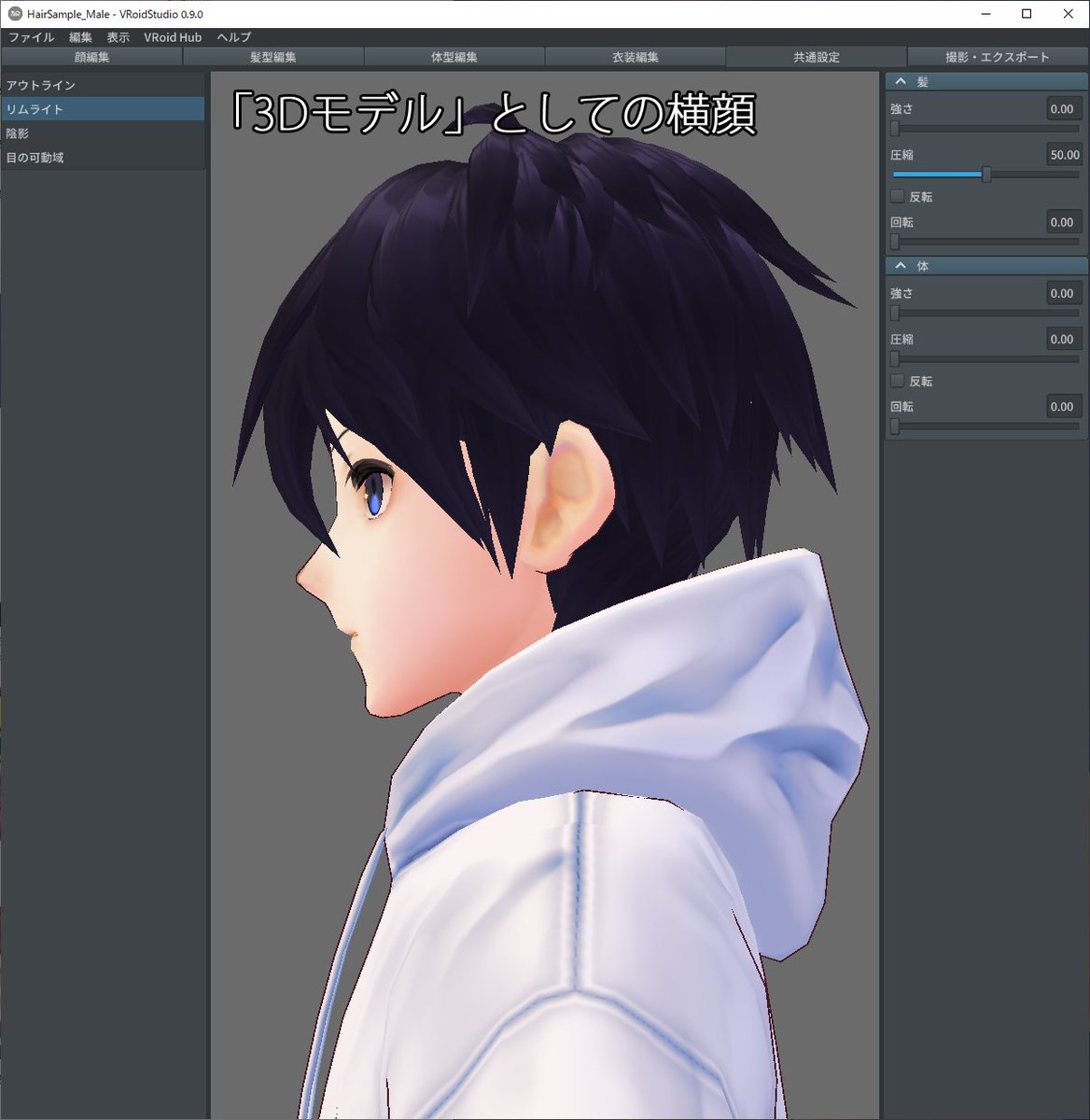 アニメのキャラデザの横顔の真実 アニメの横顔のデザインは3dモデルのための 真横 のデザイン画ではない 3d 3dmodeling Gamedev Togetter